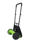 Effortless Manual Push Reel Lawn Mower With 14 Inch Cut, No Gas No Fuss, Five Blade Precision, Adjustable Height 0.6 To 1.8 Inches, Removable Grass Catcher Bag For Yard And Garden Lawn Care, green steel frame