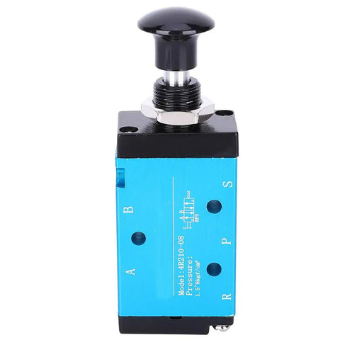 Manual Control Pressure Valve For Pneumatic Systems, 2 Position 3 Way Aluminum Body With PVC Seals, Aluminium Alloy Construction