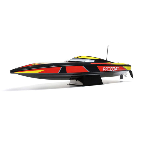 Side view of Sonicwake V2 36 Inch Self Righting Brushless RC Boat Deep-V Ready To Run RTR High Speed Water-Cooled 1900KV Marine ESC