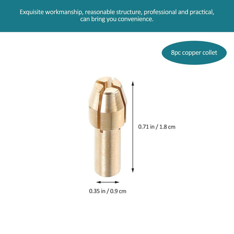 Brass Collet Set For Rotary Drill With Brass Chuck Nut 10 Piece Tool Grinding Accessories single brass collet dimensions