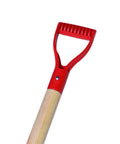 Long Wooden Garden Shovel Replacement Handle 46cm with red plastic grip for digging and DIY craft projects
