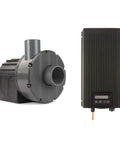 Workhorse 18000 Gph Dc Submersible Water Pump With Titanium Blades And Ip65 Splash Proof Controller showing pump and controller.
