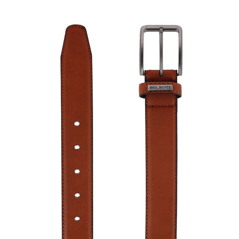 Go To Mens Stretch Leather Dress Belt With Brushed Gunmetal Buckle, Comfortable Stretch Fit For Everyday Workwear, 1 3 8 Inch Width Fits Most Belt Loops, Stitched Feather Edge Detailing For Khakis And Denim