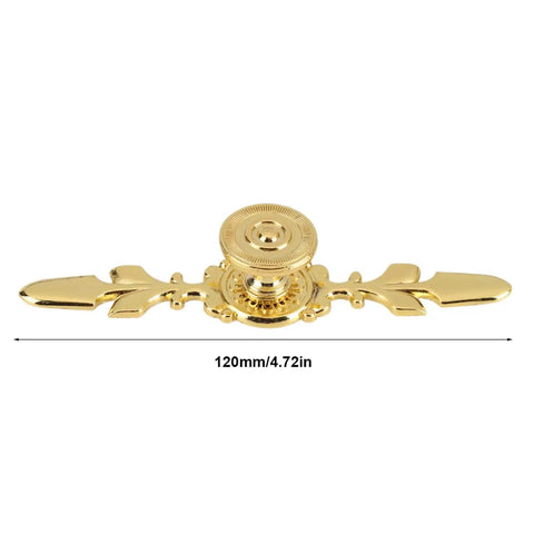 Vintage Pull Handle Door Knob Back Plate For Cabinets, Dressers, Wardrobes, Closets, And Cupboards, Easy Install, Zinc Alloy Golden Finish, 120mm