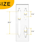 Slick Clear Acrylic Keyhole Slot Routing Template For Hanging Picture Frames And Woodworking Projects features size measurements of 5 1/2 x 1 1/4 inches.