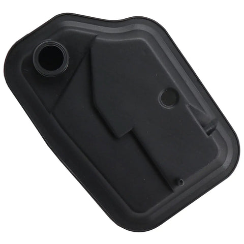 Auto Transmission Filter Kit With O Rings And Gaskets, Premium Rubber Pan Gasket Included, OE Fit, top view of black filter