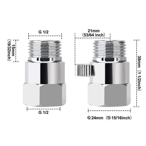 Shower Flow Control Valve For Handheld Shower Head Or Bidet Sprayer Easy Water Volume Tweak And Shut Off Chrome Finish Works