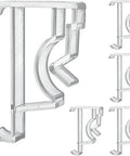 Clear Plastic Valance Clips 2 Inch Universal Window Blind Holders 5 Pack Hidden Retainer Holders for faux and real wood blinds.