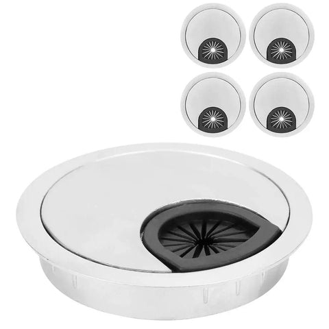 Get Your Desk Totally Cleaned Up With These Sleek Zinc Alloy Cable Grommets That Organize All Those Messy Wires Like A Boss And Keep Your Home Office Looking Totally Fresh While Holding Strong Against Wear And Tear. Pack of 4 round 66mm zinc alloy desk cable grommets, white and black