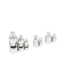 Beefy 83 Piece SAE And Metric Mechanics Tool Set With One Quarter Inch Three Eighths Inch One Half Inch Sockets, chrome finish universal joints.