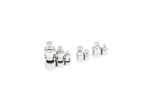 Beefy 83 Piece SAE And Metric Mechanics Tool Set With One Quarter Inch Three Eighths Inch One Half Inch Sockets, chrome finish universal joints.
