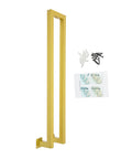 Heavy Duty N Shaped Wall Safety Grab Bar For Stairs And Porch Side Mount Iron Handle in gold color with installation accessories.