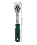 Heavy Duty 10mm Quick Release Ratchet Extension Featuring 72 Tooth Reversible Head For Mechanics Seeking Straight Fire Torque And Slick As Butter Movement In Tight Garage Spots, 15.3cm long with ergonomic grip.