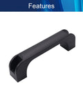 Black Plastic Pull Handles for Cabinets and Cupboards, 5.43 Inches Long, 0.98 Inches Wide, 1.65 Inches High, 120mm Mounting Spacing