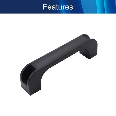 Black Plastic Pull Handles for Cabinets and Cupboards, 5.43 Inches Long, 0.98 Inches Wide, 1.65 Inches High, 120mm Mounting Spacing