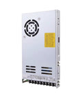 Heavy Duty 24 Volt 350 Watt Switching Power Supply with cooling fan and input/output connections for automation use.