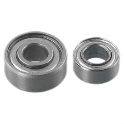 Pro Grade 10 Pack Top Mounted Ball Bearing Replacement Kit For Router Bits With Screws And Hex Key, Steel Guide Bearings For Repair And High RPM Use, Silver Finish, 9.52mm And 12.7mm OD, two silver bearings