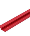 Premium Red Aluminum 600mm T Slot Miter Track With Scale For Precise Woodworking And DIY Projects, detailed view of red alloy track.