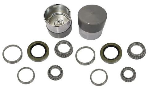 Trailer Wheel Bearing Kit With Chrome 1.980 Inch OD Bearing Protector Caps For UFP 3500 Lb Marine Hubs On Boat And PWC Trailers