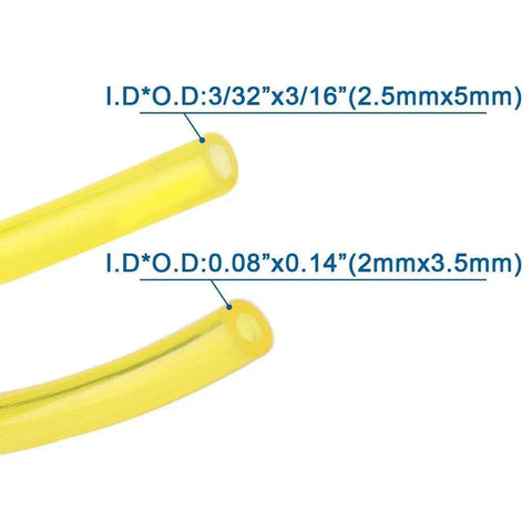 Yellow fuel line dimensions from Air Filter Fuel Line Primer Bulb Spark Plug Tune Up Kit For 42cc Poulan Craftsman Chainsaws