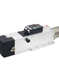 Rock Solid 4.5Kw Or 7.5Kw Air Cooled CNC Spindle Motor Featuring Automatic Tool Change ISO30 Taper 380V Three Phase Power for woodworking rigs.