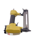 Heavy Duty 18 Gauge Pneumatic Nail Gun With A Slick Soft Grip Handle And Zero Hassle Magazine Loading top view showing handle and loading mechanism.