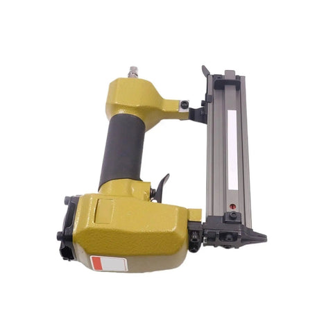 Heavy Duty 18 Gauge Pneumatic Nail Gun With A Slick Soft Grip Handle And Zero Hassle Magazine Loading top view showing handle and loading mechanism.