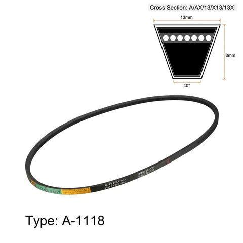 V Belt A1118 For Drive Transmission System, 1118mm inner girth, 13mm top width, 8mm thickness, A section neoprene rubber belt