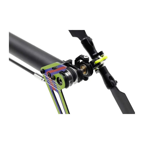 Close-up of tail rotor assembly on AK420 Pro Electric RC Helicopter Kit With Blades For Outdoor Flight Ready To Build Remote Control Aircraft