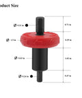 Dimensions of Red Jump Start Drill Bit Adapter For Electric Engine Ignition Bypass, CRV Core, shown from side view with size labels