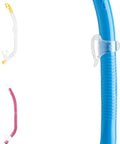 Cool Kid Friendly Snorkel Top With Transparent Flexible Tube And Quick Release Keeper, Adjustable Height, Semi Dry Top, Blue Finish