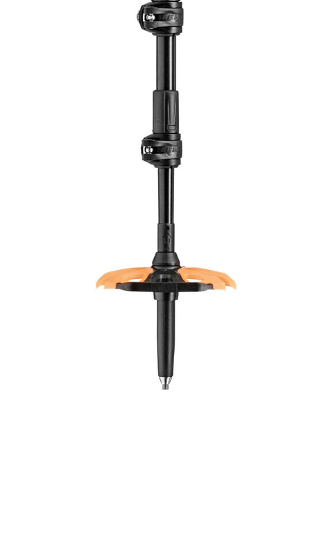 Close-up of Lightweight Aluminum Backcountry Ski Poles With Adjustable 100-135 Cm, Speed Lock 2 Plus Locking mechanism visible