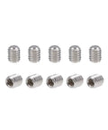 50 Pack M3 X 4mm Internal Hex Socket Grub Set Screws With Flat Point Crafted Tough From Solid 304 Stainless Steel, showing multiple screws.