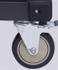 Close-up of a slip resistant wheel from the Tough As Nails Rolling Tool Cart With Heavy Duty Steel Drawers And Slip Resistant Wheels Makes Moving Shop Gear A Snap Perfect Mobile Toolbox For Car Guys Who Want A Badass Organizer That Holds It All In Place Without Breaking A Sweat.