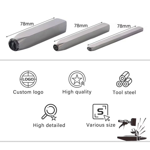 Pro Grade Metal Signature Stamp For Jewelry And Metalwork, Tiny Yet Mighty Micro Stamps Tool, 78mm stainless steel, custom logo options.