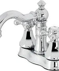 Metropolitan 4 Inch Centerset Bathroom Faucet With Pop Up Drain, Polished Chrome, Drip Free Ceramic Disc Cartridge, 1.2 GPM Flow