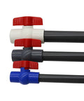 Full Port Pvc Ball Valve With Red T Handle And Slip Ends Offers Knockout Durability For Your No Sweat Backyard Oasis Setup Fits 20 25 32 40 Mm Pipes For Greenhouses Yards And Diy Irrigation Projects Boasts Fast Solvent Install - assorted valves with red handles and different colors