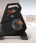 Quiet Portable Smart Bike Trainer For Indoor Rides With 18 Percent Slope Simulation showing power meter