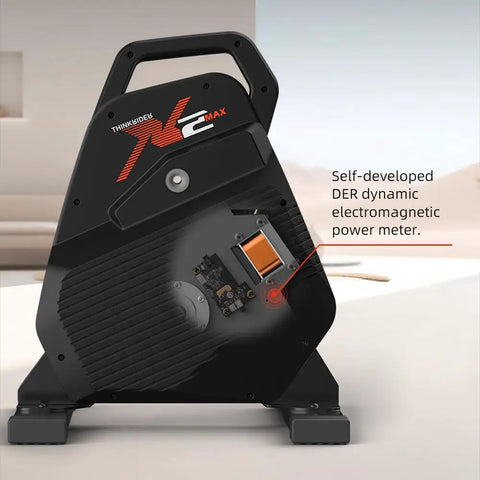 Quiet Portable Smart Bike Trainer For Indoor Rides With 18 Percent Slope Simulation showing power meter