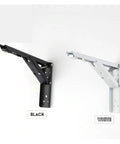 Triangular Bracket 2 Pack Wall Mounted Shelf Support For Bench Table Hidden Kitchen Storage Hardware Heavy Duty Stainless Steel Brackets For DIY Shelving And Furniture Projects in black and white