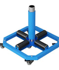 Cable Reel Turntable With Locking Wheels For Reels Up To 36 Inch Diameter Portable Wire Spool Rack 1000 Lb Load Capacity Blue Cable Caddy