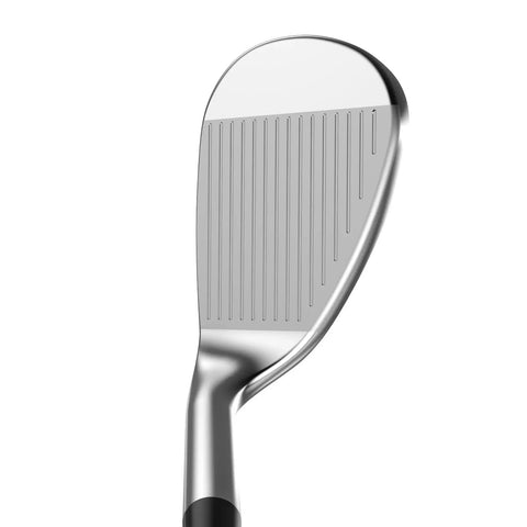 Close-up of CNC grooves on the Hot Launch VibRCor 3 Wedge Pack with Gap, Sand, and Lob wedges for next-level spin and short-game versatility.