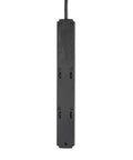 Back view of Six Outlet Surge Protector Power Strip With Six Foot Cord 990 Joules Dual USB Charging 2A Protects Workstations