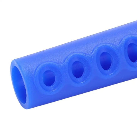 Close-up of blue 4 Inch Vented Regulator Hose Protector for Scuba Regulators, PVC Diving Accessory, showing vented design.