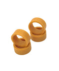 RC Wheel Upgrade Kit for 1 By 28 Scale Cars yellow tire skin rubber construction, visible stack of tire skins.