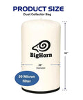 20 Inch Diameter 30 Micron Dust Filter Bag 20 Inch By 32 Inch Long Replacement For Delta 50 760 50 761 Jet 708698 Dust System