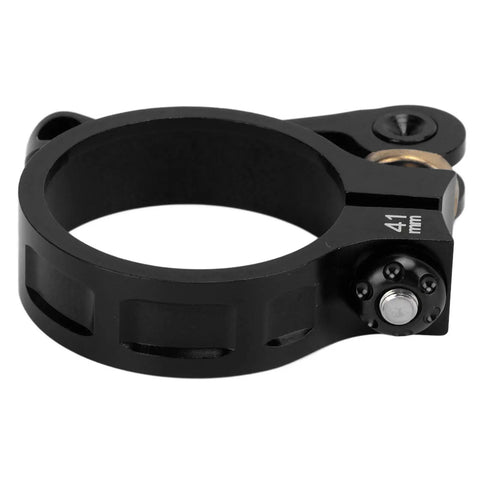 Vistreck 41mm Quick Release Bike Seat Post Clamp showing CNC aluminum alloy, designed for secure hold on folding bikes.