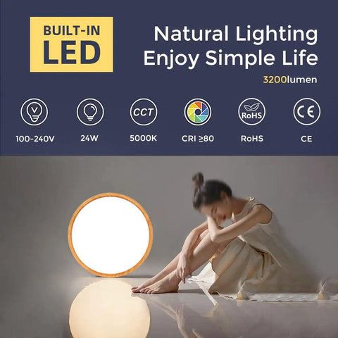 12 Inch LED Flush Mount Ceiling Light Fixture Slim Low Profile Round Lamp Matte ABS 5000K Daylight White 24W 3200 Lumens