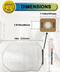 15 Pack Replacement Vacuum Bags For Ergo Backpack 8 Quart Vacuum Cleaners dimensions and size illustration