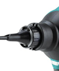 Close-up of nozzle on 18V Brushless Cordless Blower And Inflator Tool Only With 447 MPH Air, 39 CFM, 4 Speeds, 5 Nozzles, Built In LED Light